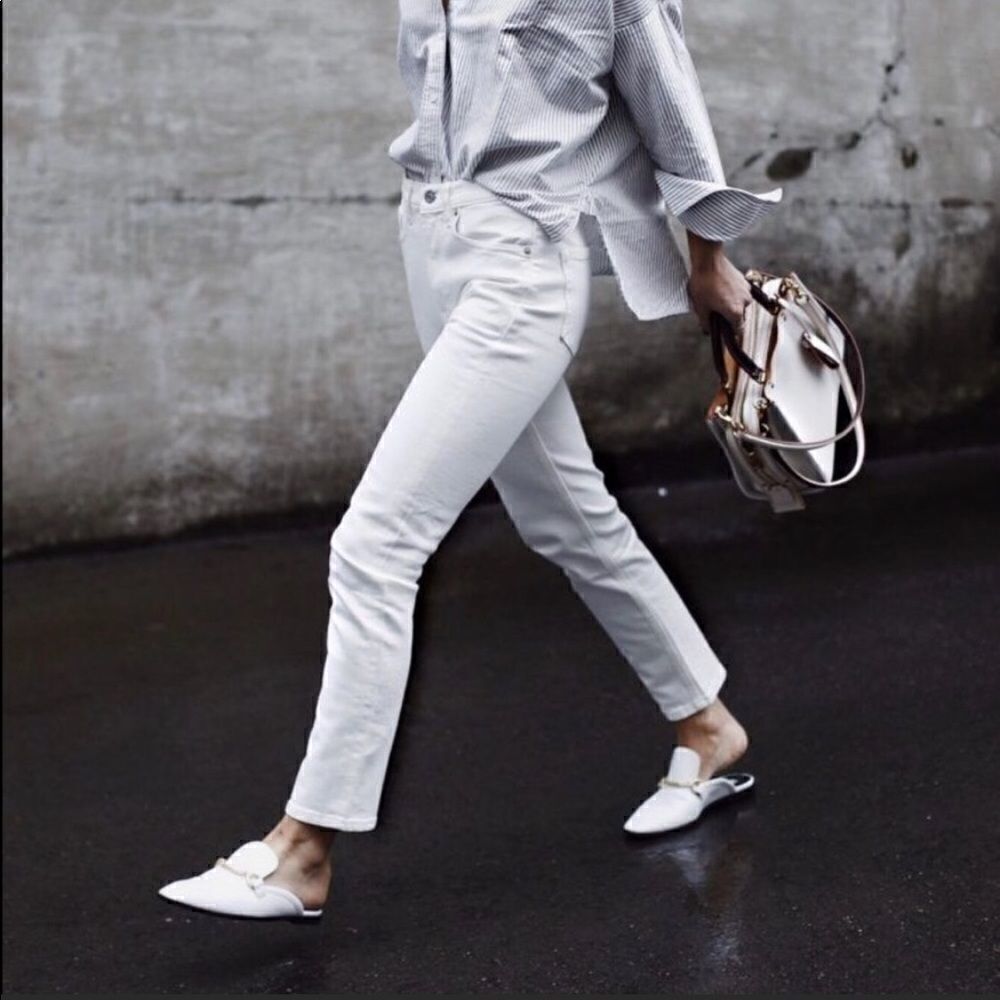 Revolve Citizens of Humanity Ava Straight Leg White Straight Leg Jeans